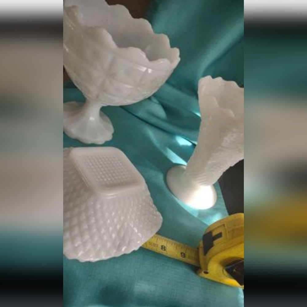 Set of 3 Milk Glass dishes